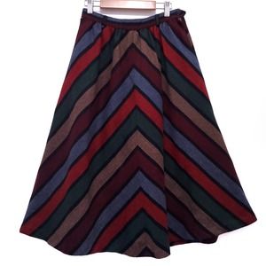 Vintage | Fun Multi Color A Line Wool Skirt S